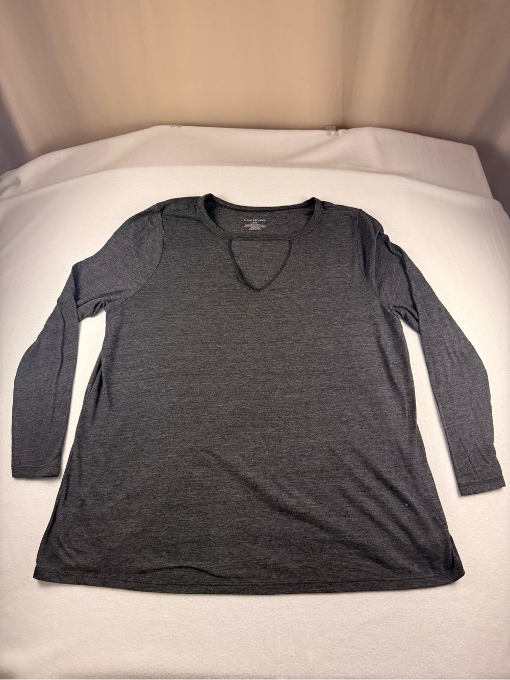 Lane Bryant Charcoal Gray Long-Sleeve Crew Neck Shirt 330